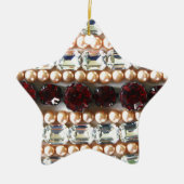 Rhinestonen en parels —  juwelen keramisch ornament (Voorkant)