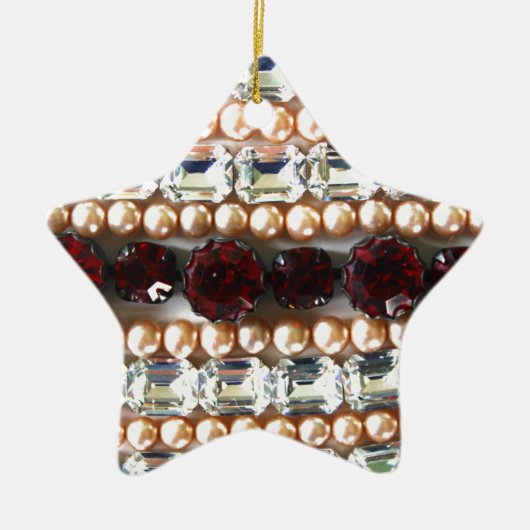Rhinestonen en parels —  juwelen keramisch ornament (Voorkant)