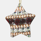 Rhinestonen en parels —  juwelen keramisch ornament (Links)
