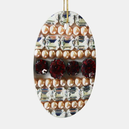 Rhinestonen en parels — juwelen keramisch ornament (Rechts)