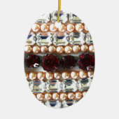Rhinestonen en parels — juwelen keramisch ornament (Voorkant)
