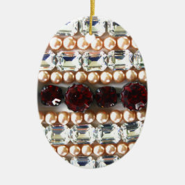 Rhinestonen en parels —  juwelen keramisch ornament