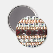 Rhinestonen en parels — juwelen magneet (Voorkant / Achterkant)