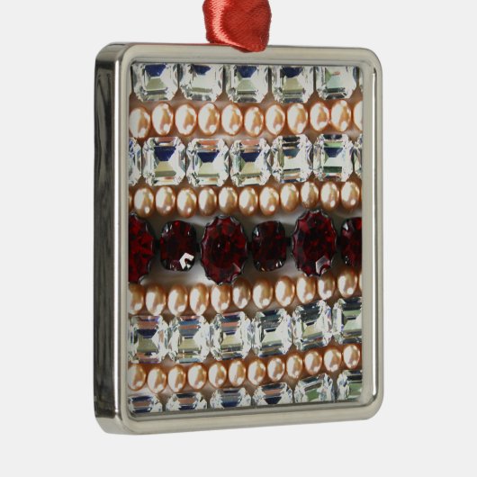 Rhinestonen en parels —  juwelen metalen ornament (Rechts)