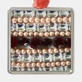 Rhinestonen en parels —  juwelen metalen ornament (Voorkant)