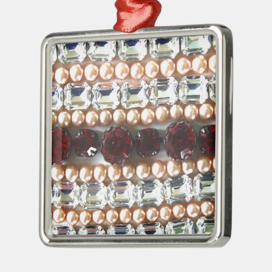 Rhinestonen en parels —  juwelen metalen ornament (Links)