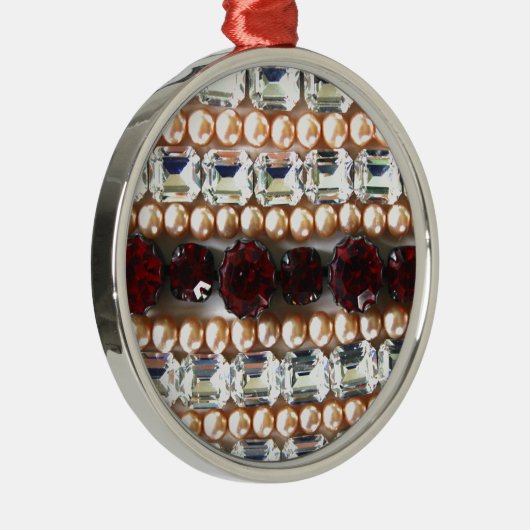 Rhinestonen en parels —  juwelen metalen ornament (Rechts)