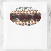 Rhinestonen en parels —  juwelen ovale sticker (Tas)