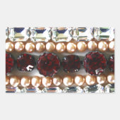 Rhinestonen en parels —  juwelen rechthoekige sticker (Voorkant)