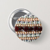 Rhinestonen en parels — juwelen ronde button 5,7 cm (Voorkant /achterkant)