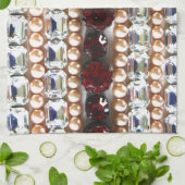 Rhinestonen en parels —  juwelen theedoek (Gevouwen)