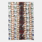 Rhinestonen en parels —  juwelen theedoek (Verticaal)