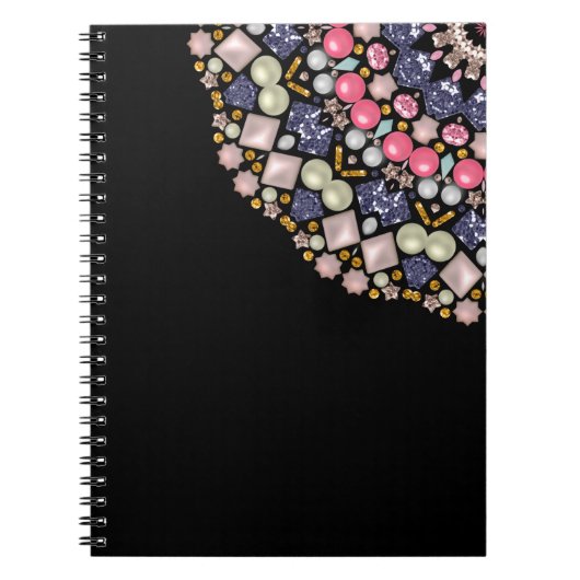 Rhinestonen, sequenties, confetti notitieboek (Voorkant)
