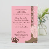 RHINESTONES, FRINGE EN PINK 2 COWGIRLS Uitnodiging (Staand voorkant)