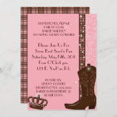 RHINESTONES, FRINGE EN PINK COWGIRLS KAART (Voorkant / Achterkant)