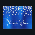 Rhinestones Royal Blue 21st Birthday Hartelijk dan Briefkaart<br><div class="desc">Creëer je eigen 21ste verjaardag viering dank je briefkaarten. Girly faux sparkly Silver Rhinestone edelstenen met een heldere royal blue ombre folie. Pas de doopvontstijlen aan om uw eigen ontwerp van het briefkaart voor haar speciale viering te creëer.</div>