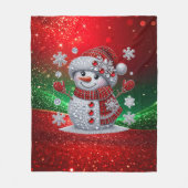 Rhinestones Sneeuwman Fleece Deken (Voorkant)