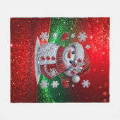 Rhinestones Sneeuwman Fleece Deken (Voorkant (Horizontaal))