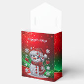 Rhinestones Snowman Holiday Favor Box Bedankdoosjes (Geopend)