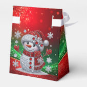 Rhinestones Snowman Holiday Favor Box Bedankdoosjes (Achterkant)