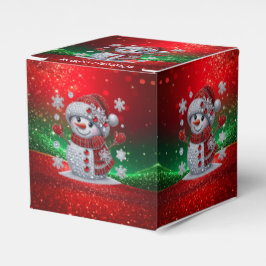 Rhinestones Snowman Holiday Favor Box Bedankdoosjes