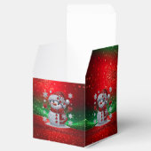 Rhinestones Snowman Holiday Favor Box Bedankdoosjes (Geopend)