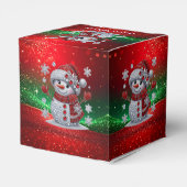 Rhinestones Snowman Holiday Favor Box Bedankdoosjes (Achterkant)
