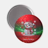 Rhinestones Snowman Holiday Magnet (Voorkant / Achterkant)