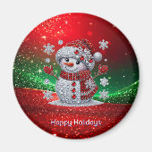 Rhinestones Snowman Holiday Magnet (Voorkant)