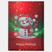 Rhinestones Snowman Holiday Magnet (Voorkant)