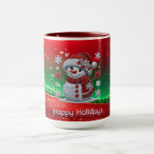 Rhinestones Snowman Holiday Mug Mok (Midden)
