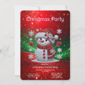 Rhinestones Snowman Holiday Party Invitation Kaart (Voorkant)