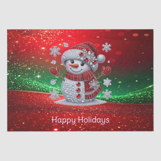 Rhinestones Snowman Holiday Tissue Paper Tissuepapier (Voorkant)