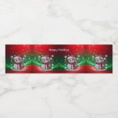 Rhinestones Snowman Water Bottle Label Waterfles Etiket (Enkel label)