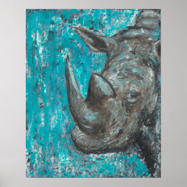 Rhino380 - Abstracte rhinosceros art Poster