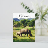 rhino africa briefkaart (Staand voorkant)