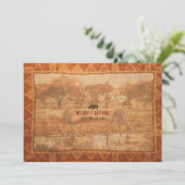 Rhino African Safari Wedding Invitation Kaart (Staand voorkant)