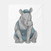 Rhino als ambachtsman met de Franse Fleece Deken (Voorkant)