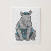 Rhino als ambachtsman met de Franse Legpuzzel (Verticaal)