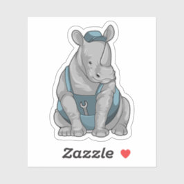 Rhino als ambachtsman met de Franse Sticker