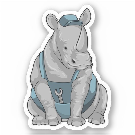 Rhino als ambachtsman met de Franse Sticker (Voorkant)