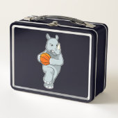 Rhino als Basketbalspeler met Basketball (Voorkant)