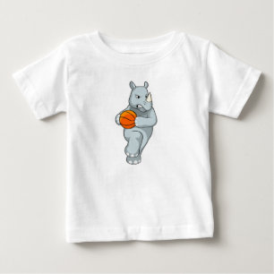 Rhino als Basketbalspeler met Basketball