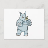Rhino als Boxer bij Boxing Briefkaart (Voorkant)