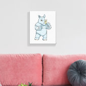 Rhino als Boxer bij Boxing Canvas Afdruk (Insitu (Woonkamer))