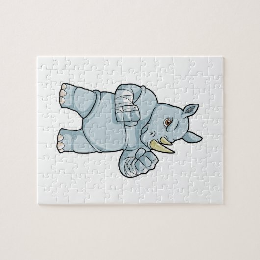 Rhino als Boxer bij Boxing Legpuzzel (Horizontaal)