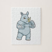 Rhino als Boxer bij Boxing Legpuzzel (Verticaal)
