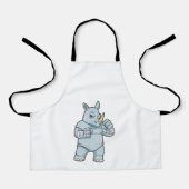 Rhino als Boxer bij Boxing Schort (Voorkant)