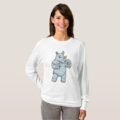 Rhino als Boxer bij Boxing T-shirt (Voorkant volledig)