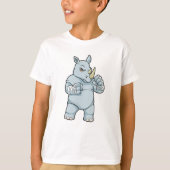 Rhino als Boxer bij Boxing T-shirt (Voorkant)